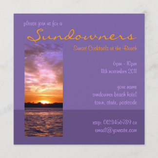 Invitación a la fiesta Violet Sunset Beach