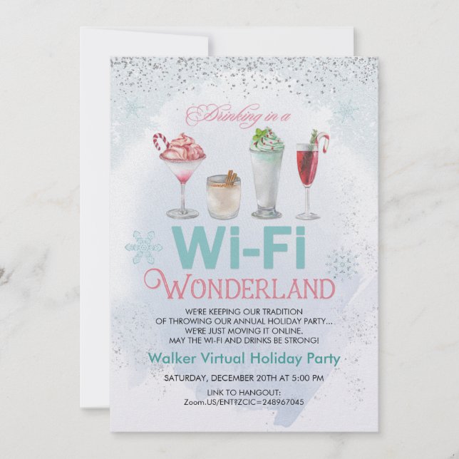 Invitación a la fiesta virtual de Navidad (Anverso)