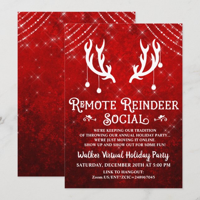 Invitación a la fiesta virtual de Navidad (Anverso / Reverso)