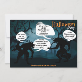 Invitación a la fiesta Werewolf de Halloween