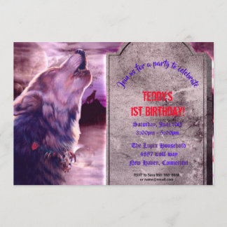 Invitación a la fiesta Wolf Halloween
