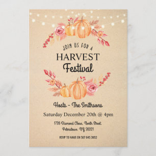 Invitación a la flor de calabaza floral del Festiv