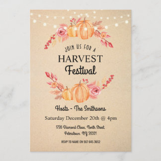 Invitación a la flor de calabaza floral del Festiv