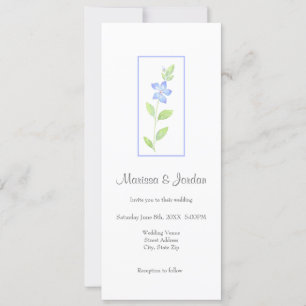 Invitación a la flor de color de agua Periwinkle (