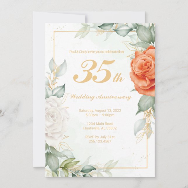 Invitación a la flor de guiones elegantes (Anverso)