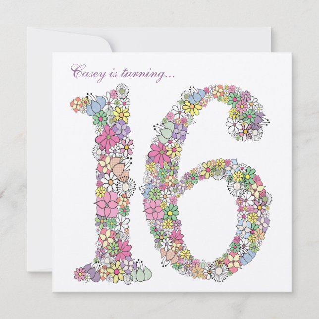 Invitación a la flor de la primavera de la fiesta  (Anverso)