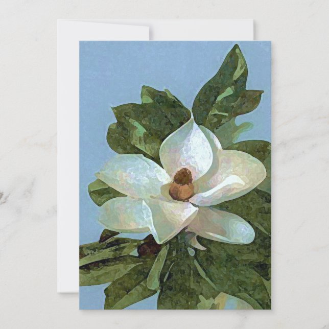 Invitación a la flor de Magnolia Blossom (Anverso)