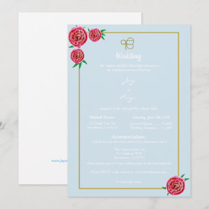 Invitación a la flor roja moderna (Sikh Ek Onkar)