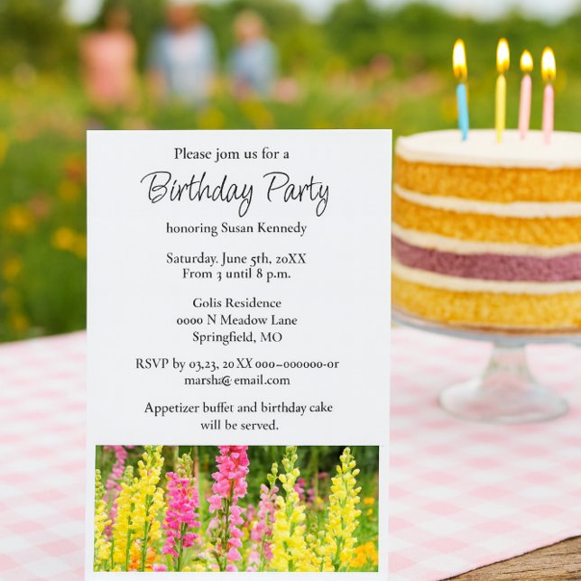 Invitación a la flor rosa amarilla de fiesta de cu (Garden party invitation a perfect template invite for summer gatherings )
