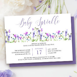 Invitación a la flor violeta de Bonito de rociado