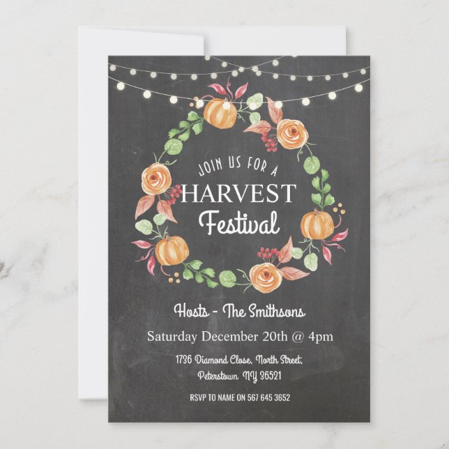 Invitación a la floral de calabaza en el Festival  (Anverso)
