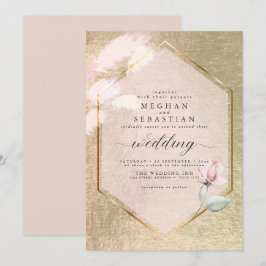 Invitación a la floral de hierba Rosa de oro de Ru