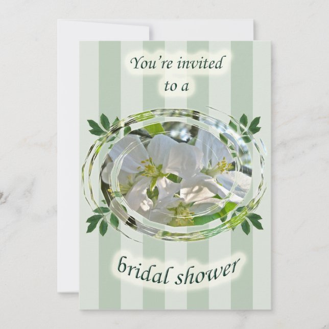 Invitación a la floral de la ducha de novia con fl (Anverso)