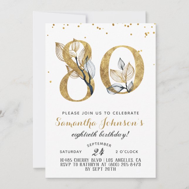 Invitación a la floral de oro por 80 años (Anverso)