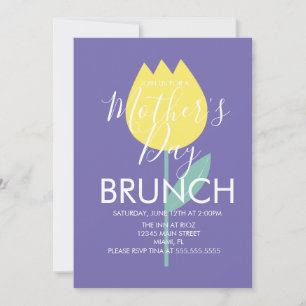Invitación a la floral de tulipanes de brunch para