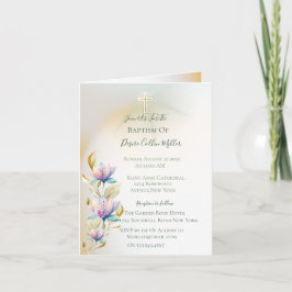 Invitación a la floral Rubor & Lilac, al bautismo 