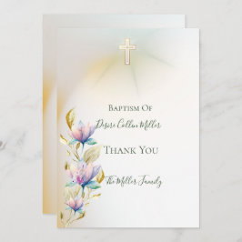 Invitación a la floral Rubor & Lilac, al bautismo 