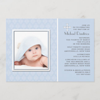 Invitación a la foto azul de Diamond Lace
