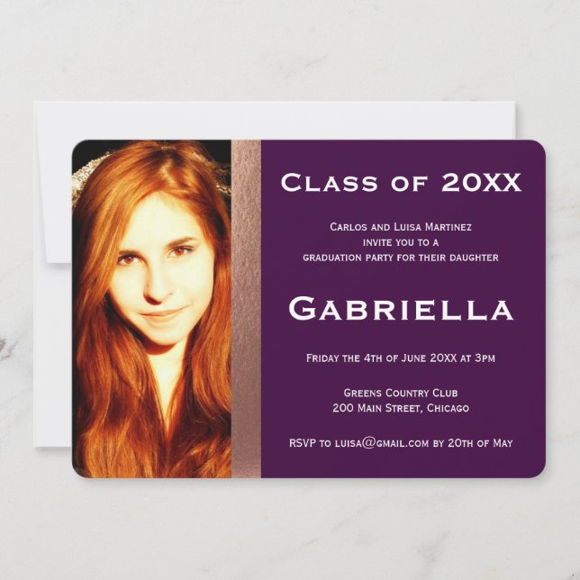 Invitación a la foto bilingüe para graduación (Anverso)