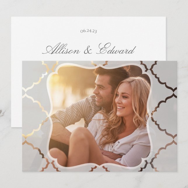 Invitación a la foto de aspecto translúcido de Dam (Anverso / Reverso)