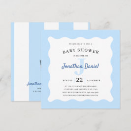 Invitación a la foto de Baby Shower azul