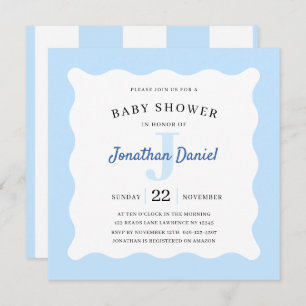 Invitación a la foto de Baby Shower azul