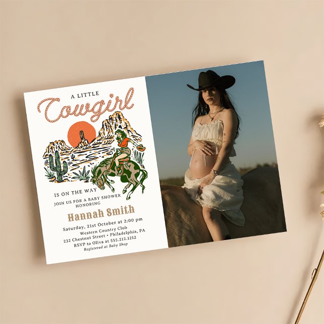 Invitación a la foto de Baby Shower de Cowgirl Occ (Subido por el creador)