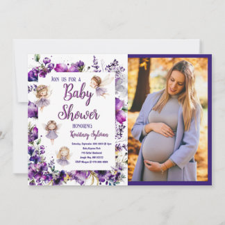 Invitación a la foto de Baby Shower de Purple Fair