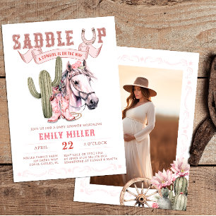 Invitación a la foto de Baby Shower de una chica d