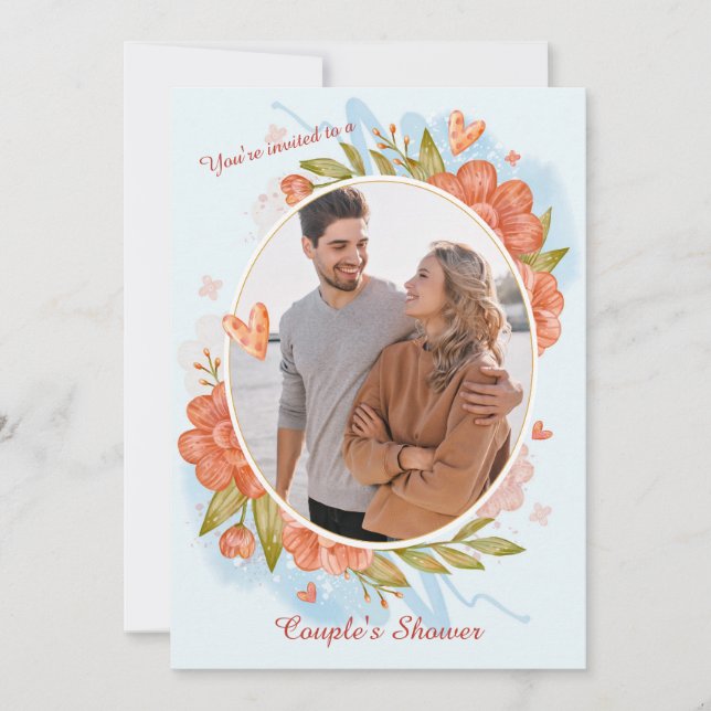 Invitación a la foto de Be Mine Couples Shower (Anverso)
