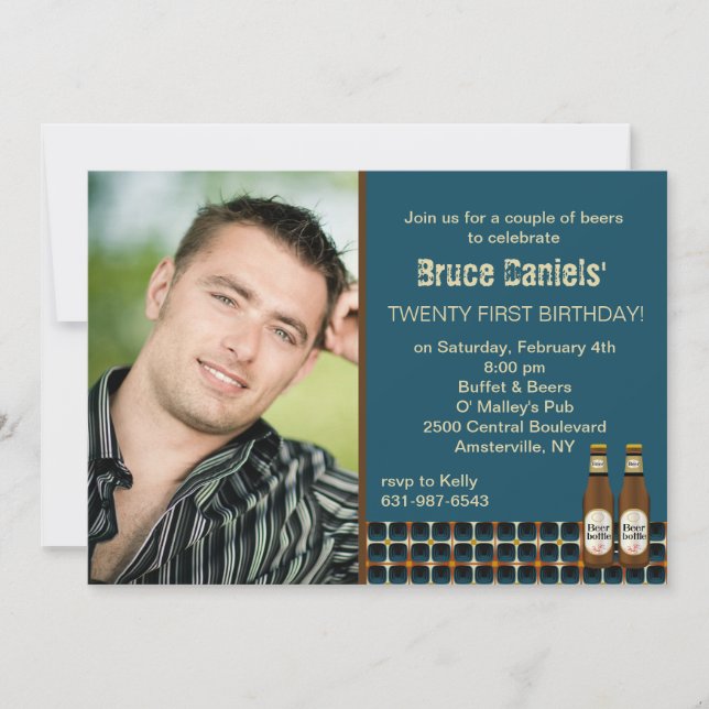 Invitación a la foto de Beer Cheers (Anverso)