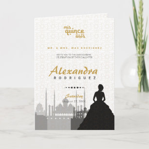 Invitación a la foto de Black & Gold Arabian Quinc