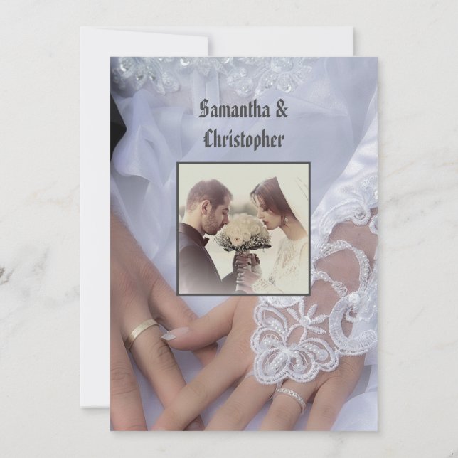 Invitación a la foto de bodas de novias encaladas  (Reverso)