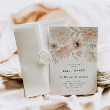 Invitación a la foto de Boho Floral Boda
