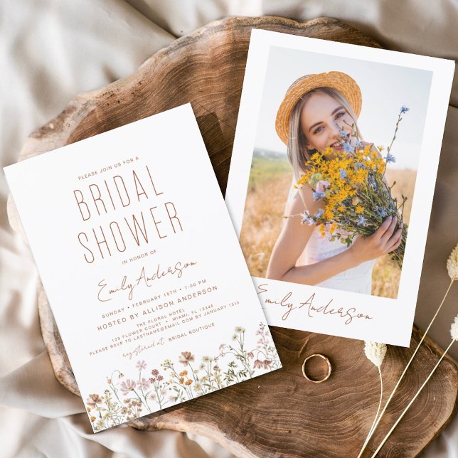 Invitación a la foto de Boho Wildflower Bridal Sho (Subido por el creador)