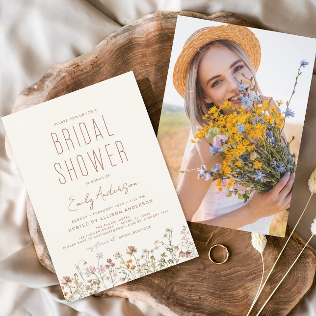 Invitación a la foto de Boho Wildflower Bridal Sho (Subido por el creador)