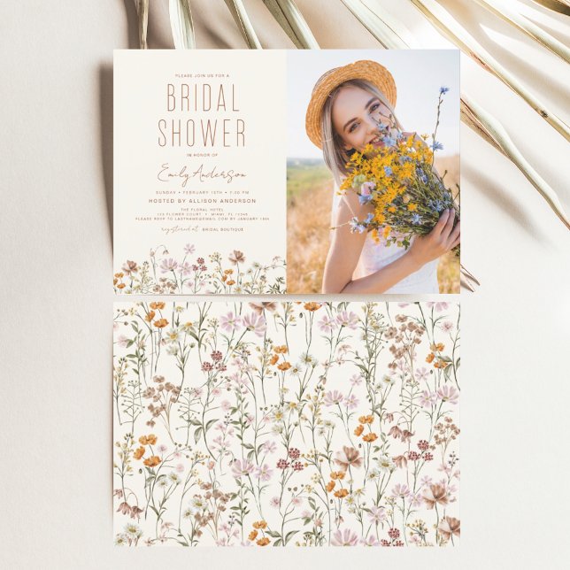 Invitación a la foto de Boho Wildflower Bridal Sho (Subido por el creador)