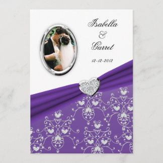 Invitación a la foto de casamiento de damasco card