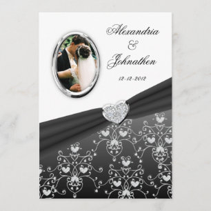 Invitación a la foto de casamiento de damasco de c