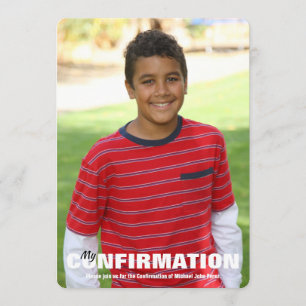 Invitación a la foto de confirmación que le devuel