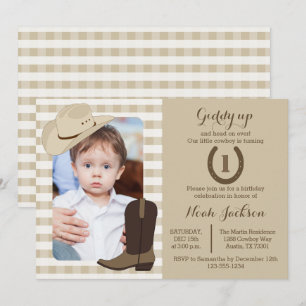 Invitación a la foto de Cowboy Birthday Wild West 
