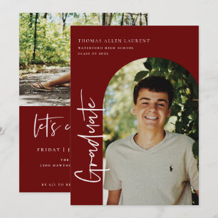 Invitación a la foto de cuadro con arcos de gradua