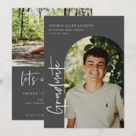 Invitación a la foto de cuadro con arcos de gradua