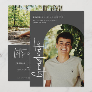 Invitación a la foto de cuadro con arcos de gradua