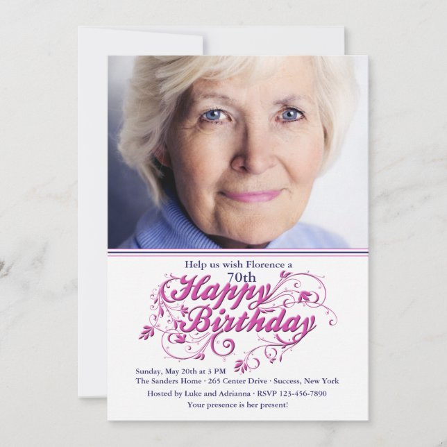 Invitación a la foto de cumpleaños (Anverso)