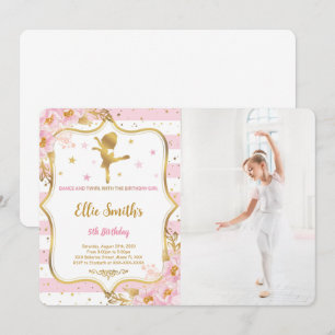 Invitación a la foto de cumpleaños de Ballerina