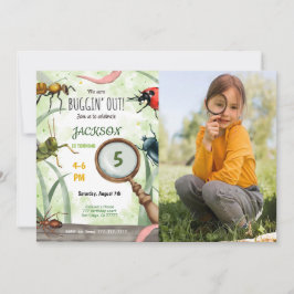 Invitación a la foto de cumpleaños de Bug editable