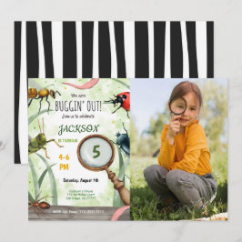 Invitación a la foto de cumpleaños de Bug editable