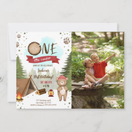 Invitación a la foto de cumpleaños de Camping
