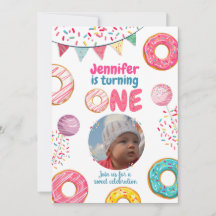 Invitación a la foto de cumpleaños de Donut Sweet